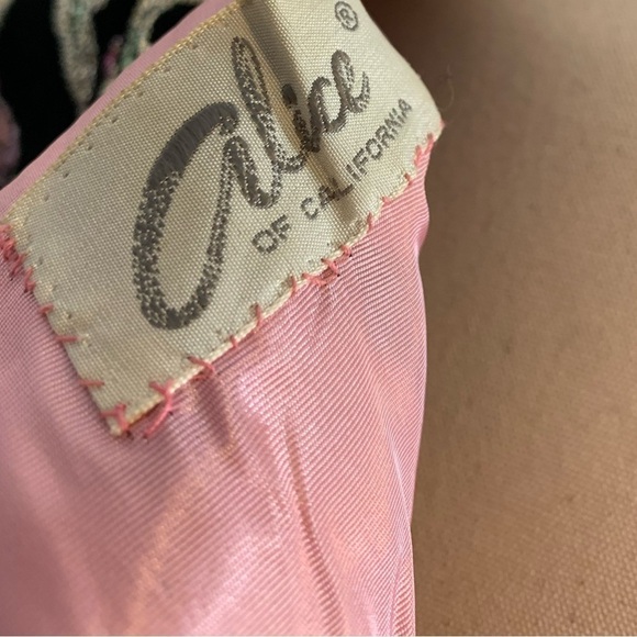 Vintage Alice of California Sleeveless Metallic Floral Paisley Print Maxi Dress - Picture 13 of 13